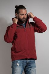 Треккинговая мужская куртка Soft Shell Tatonka Lajus M's Hooded Jacket, Auberdin/Lava Red, S (TAT 8431.098-S)